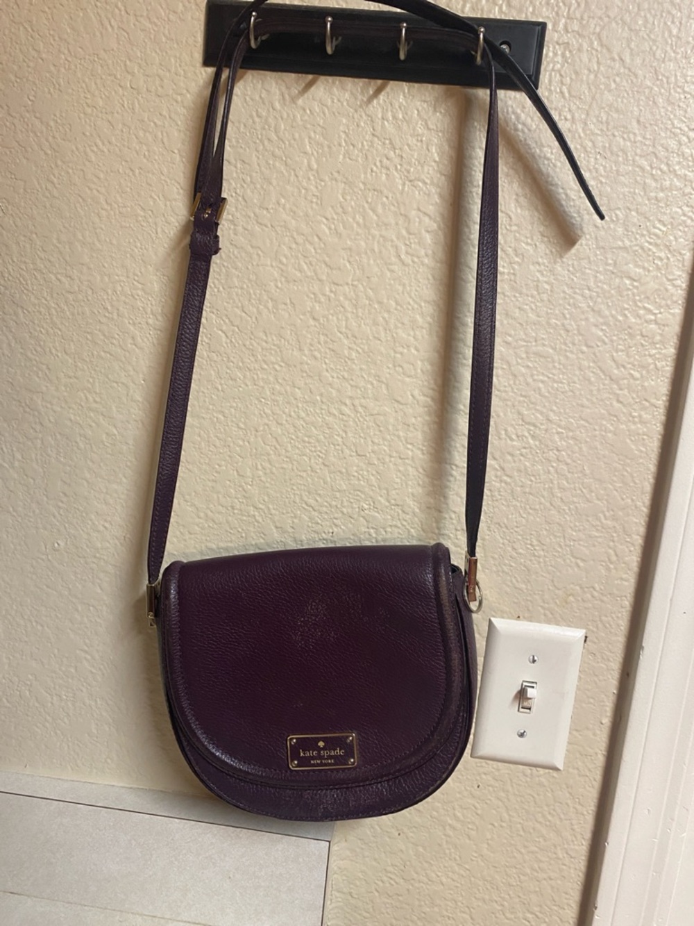purple pebble leather Kate Spade New York Oliver Street Lilly crossbody bag